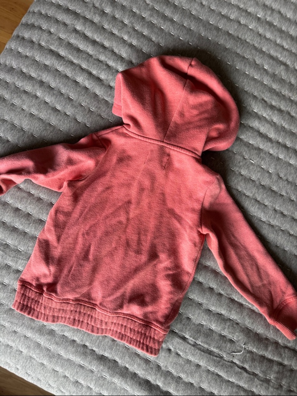 Roxy Girls Coral Pink Hooded Zip Sweatshirt with Floral Heart Graphics - Picture 6 of 6